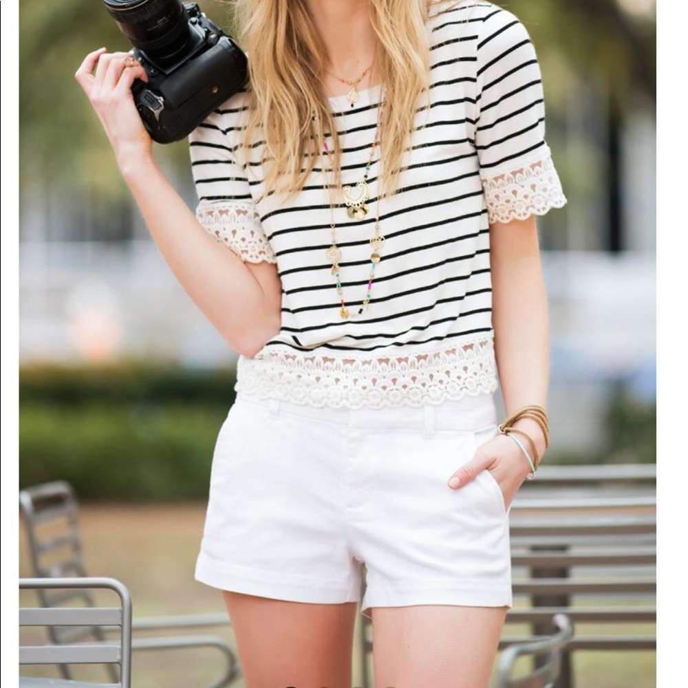 White chino shorts